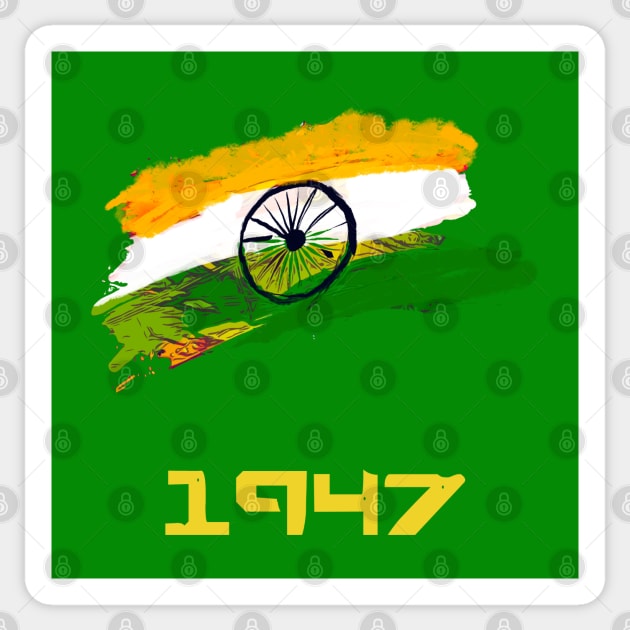 1947 India Flag Sticker by FasBytes